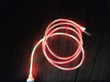 Cablu incarcare Fast Charge cu iluminare multicolora 2.4A, USB - Iphone , 1 metru Alb