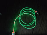 Cablu incarcare Fast Charge cu iluminare multicolora 2.4A, USB - Iphone , 1 metru Alb