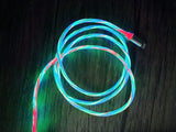 Cablu incarcare Fast Charge cu iluminare multicolora 2.4A, USB - Iphone , 1 metru Alb