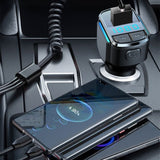 Modulator FM Auto C34  Redare Bluetooth, USB si functie incarcare Negru