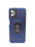 Husa Motorola G32 silicon si plastic, suport inel rotativ, protectie camere si butoane Albastru