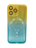 Husa Iphone 14 Pro Max silicon ,MagSage, Protectie Camere Galben-Verde