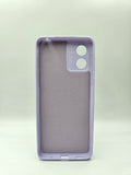 Husa Motorola E13 silicon moale, protectie camere si butoane, interior material textil Lila