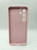 Husa Samsung S24 silicon moale , protectie butoane si camere, interior material textil Roz
