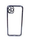 Husa Iphone 11 Pro Max silicon , spate transparent , Protectie Camere Albastru Inchis
