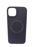 Husa Iphone 15 silicon moale, MagSafe, Interior catifelat Negru