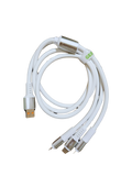 Cablu incarcare  3 in 1 Gerlax  OD 6.0 Super Fast Charge QualComm 3.0, 1.25m Strong, Alb