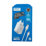 Set Incarcator QC 3.0 18W si Cablu incarcare Gerlax A3V USB-Micro USB Fast Charge,1M , Alb