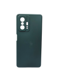 Husa Xiaomi 11T Pro silicon, protectie camere si butoane, interior material textil Verde Inchis
