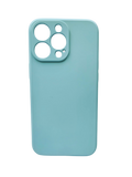 Husa Iphone 13 Pro silicon moale , protectie camere ,interior material textil Turcoaz