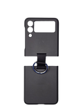 Husa Samsung Z Flip 3 fullcover, plastic, protectie camere, suport inel deget Negru