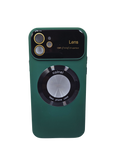 Husa Iphone 12 silicon , MagSafe, decupaj logo , protectie camere Verde
