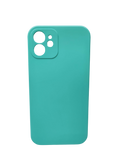 Husa Iphone 12 silicon , protectie butoane ,interior material textil Turcoaz