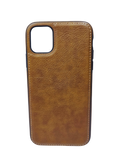 Husa Iphone 11 Pro din piele si margini silicon, protectie butoane Maro