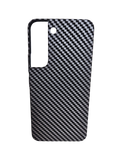 Husa Samsung S22 tip kevlar, slim case, protectie butoane, textura carbon Alb