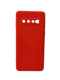 Husa Samsung S10 silicon moale, protectie camere si butoane, interior material textil Rosu
