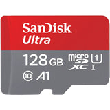 Card de memorie SANDISK Ultra microSDXC, 128GB, 140MB/s, clasa 10/U1/A1, UHS-I cu adaptor