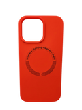 Husa Iphone 13 Pro silicon moale, MagSafe, Interior catifelat Rosu