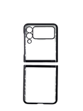 Husa Samsung Z Flip 3 fullcover din plastic, protectie camere,spate transparent , margini lucioase Negru
