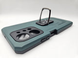 Husa Honor X7a silicon si plastic, suport inel rotativ, protectie camere si butoane Verde