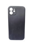Husa Iphone 12 silicon subtire , protectie camere, interior material textil Negru