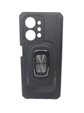 Husa Honor X7a silicon si plastic, suport inel rotativ, protectie camere si butoane Negru