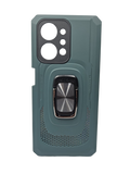 Husa Honor X7a silicon si plastic, suport inel rotativ, protectie camere si butoane Verde