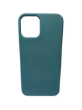 Husa Iphone 12 silicon  , protectie camere ,interior material textil Verde
