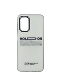 Husa Samsung A13  silicon, model Hold On, protectie camere si butoane Alb