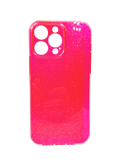 Husa Iphone 14 Pro din silicon moale model cu sclipici , protectie butoane Roz
