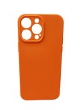 Husa Iphone 13 Pro silicon , protectie butoane ,interior material textil Portocaliu
