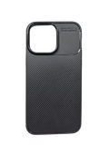 Husa Iphone 15 Pro Max din silicon negru si textura carbon