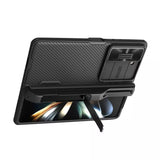Husa Samsung Z Fold 5 premium Nillkin CamShield Pro,suport pen + suport Negru