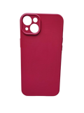 Husa Iphone 14 Plus silicon , protectie camere ,interior material textil Visiniu