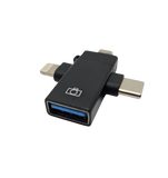 Adaptor OTG pentru date 4 in 1 USB - Tip C , Micro USB , Mufa Iphone SX39 Negru