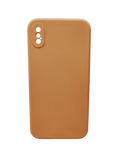 Husa Iphone XS silicon, protectie camere si butoane, interior material textil Roz