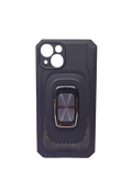 Husa Iphone 14  silicon si plastic , suport inel rotativ , protectie camera Negru