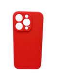 Husa Iphone 14 Pro silicon moale , protectie camere ,interior material textil Rosu