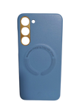 Husa Samsung S23 Plus piele ecologica, protectie camere, interior material textil fin Albastru