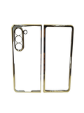 Husa Samsung Z Fold 5 fullcover din plastic, protectie camere,spate transparent  , margini lucioase Auriu