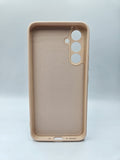 Husa Samsung A54 silicon moale , protectie butoane, interior material textil Bej
