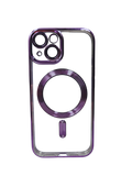 Husa Iphone 15 din silicon moale, MagSafe, Protectie Camere Mov
