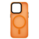 Husa iPhone 15 Pro Max din silicon MagSafe, Matte Transparent, Portocaliu