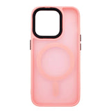Husa iPhone 15 Pro din silicon MagSafe, Matte Transparent Roz