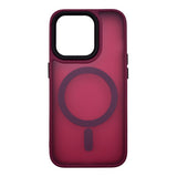 Husa iPhone 15 Pro Max din silicon MagSafe, Matte Transparent , Violet