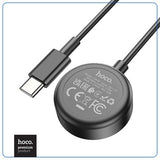 Incarcator Wireless HOCO - pentru Samsung Galaxy Watch Active 1 / 2 / 3 / 4 / 4 Classic / 5 / 5 Pro - iesire 2.5W, 5V / 1A, conector USB-C - Negru