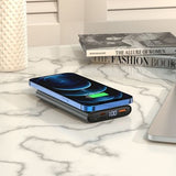Baterie externa Wireless, 22.5W, 10000 mAh, Hoco, Q6, Aluminiu, Negru Mat