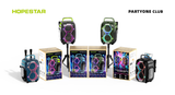 Boxa Portabila Hopestar PartyOne Club 650W Putere, Baterie 36.000 mAh cu baterie detasabila, BT 5.4, Lumini RGB + 2 Microfoane Wireless