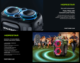 Boxa Portabila Hopestar PartyOne Club 650W Putere, Baterie 36.000 mAh cu baterie detasabila, BT 5.4, Lumini RGB + 2 Microfoane Wireless