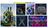 Boxa Portabila Hopestar PartyOne Club 650W Putere, Baterie 36.000 mAh cu baterie detasabila, BT 5.4, Lumini RGB + 2 Microfoane Wireless